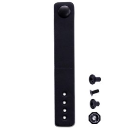 [2 Pack] IWB Belt Loop - (8-9oz Leather) - Black w/Black Pull-The-Dot Snap & Mounting Hardware - 6.0 x 0.875 Inches - for IWB Holster Carry - (Fit 1.25-2.00 Inch Belts (Adjustable)