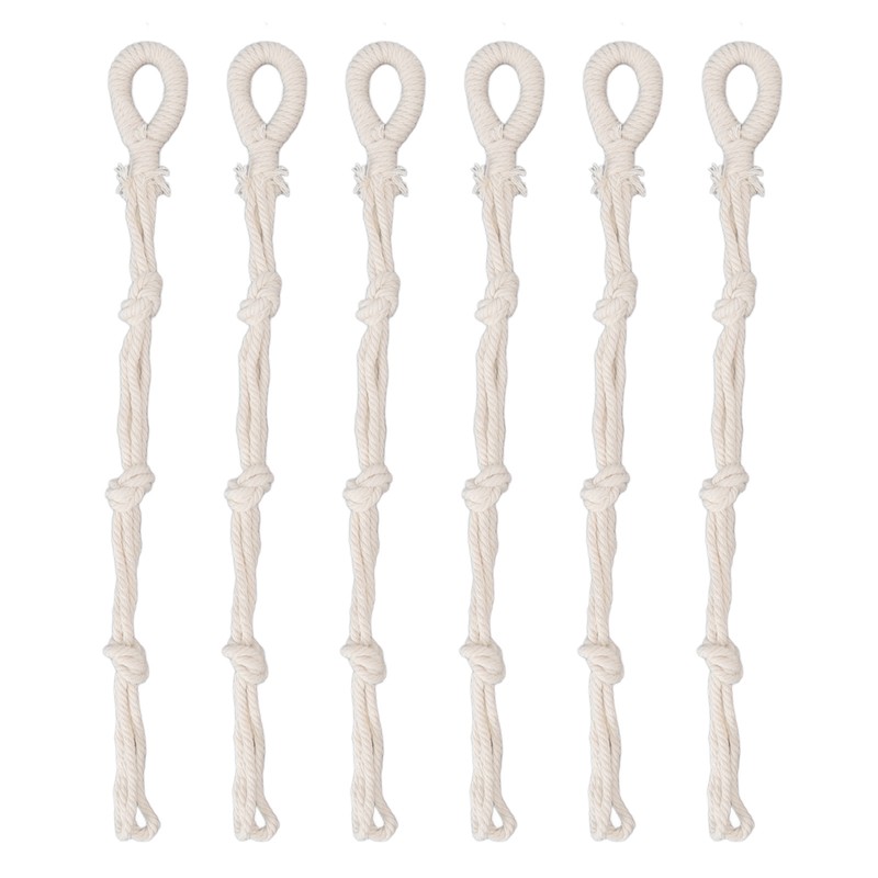 6 Pcs Macrame Plant Hanger Braided Cotton Rope Adjustable Hanging