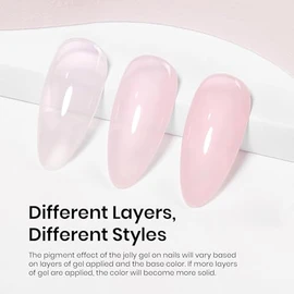 Beetles Neutral Gel Nail Polish 15ml Jelly Nude Pink Gel Polish Set Sheer Pink Soak Off UV LED Translucent Effect French Nail Art Spring Summer Manicu