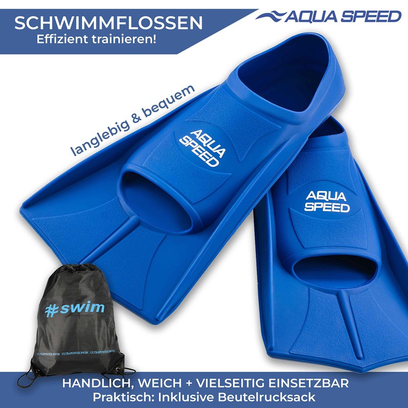 Aqua Speed Short Flippers For Adults And Children, High Tech