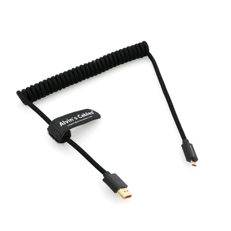 Alvin's Cables 8K 2.1 Micro HDMI to HDMI Braided Coiled