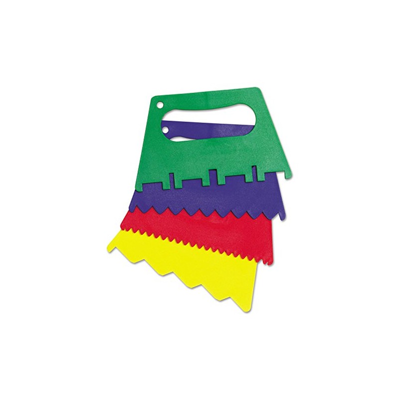 Creativity Street 5185 Plastic Paint Scrapers 5"W Green/Blue/Red/Yellow 4 Scrapers/Set