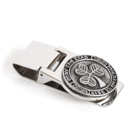 Biddy Murphy Irish Gifts Money Clip Irish May the Road Rise Pewter & Stainless Steel Made in Ireland