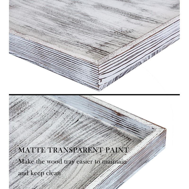Gurfuy Extra Large Square Ottoman Table Tray 24" - Rustic
