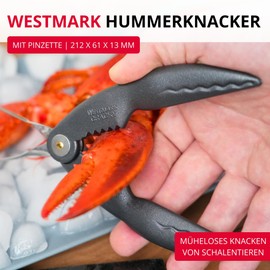 Westmark Cracky-Special Black Edition Lobster Cracker with Tweezers - Innovative Lobster Tongs for Lobster, Crab & Seafood - Anthracite