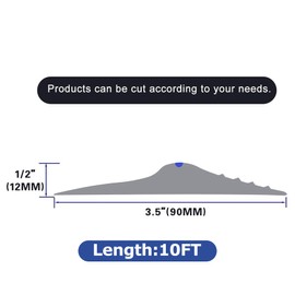 ToLanbbt 10Ft/3.05M Universal Garage Threshold Seal Strip with 300ml Black Sealants/Adhesives, Garage Door Bottom Weatherproof Strip Rubber DIY Weather Stripping Replacement (Grey-Blue Line)