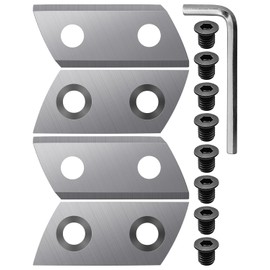 Wood Chipper Blades Compatible with Sun Joe CJ601E CJ602E Earthwise GS70015, 4Pcs Double-Sided Chipper Blade with L-Shaped Hex Key Wrench