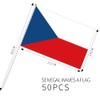 BigTree Czech Mini Waving Flags (50pcs, 21x14cm, Red and White)