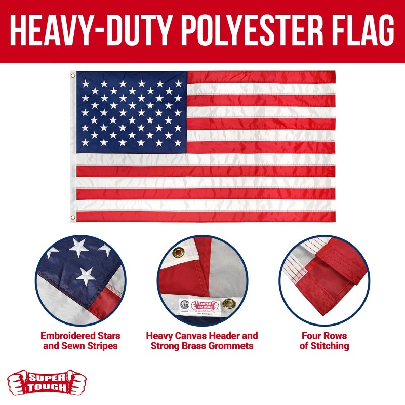 Super Tough 4Ft x 6Ft American Flag - Heavy Duty