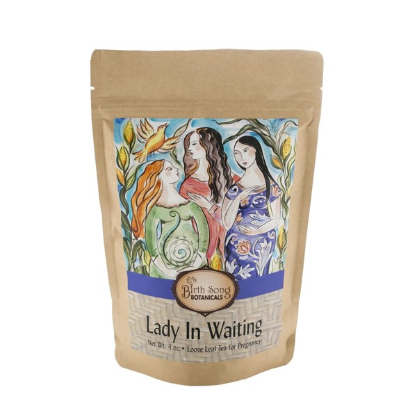 Birth Song Botanicals Organic Lady in Waiting Red Raspberry Morning Sickness Tea, Herbal Pregnancy Supplement, 40 Count Bag