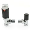 Thermostatic Radiator Valve Chrome & Black Angled TRV – Style