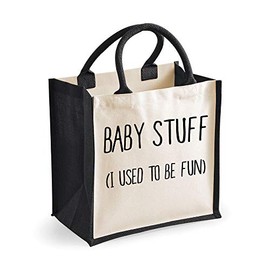 60 Second Makeover Limited Medium Jute Bag Baby Stuff I Used To Be Fun Black Bag