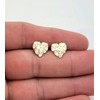 10K Yellow Gold Diamond Cut Nugget Heart Earrings