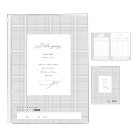 Kamio Japan 202642 PALE GRAY Contact Notebook, A5 with Cover, Book-Write, Made in Japan