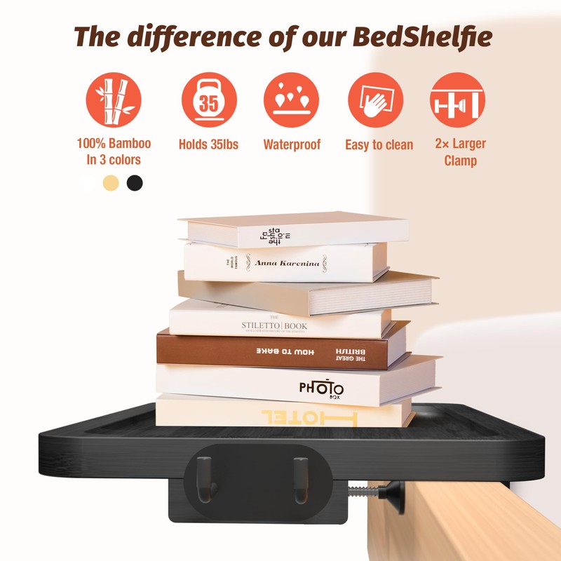 EIDDIZZ Bedside Shelf for Bunk Bed - Dorm Bed Shelf