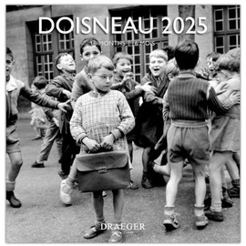 DRAEGER PARIS 1886 - Large Wall Calendar 29 x 29 cm 2025-7 languages - September 2024 to December 2025-12 photographs available in several themes - Doisneau - Note appointments, birthdays