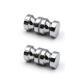 YIDELAI-Glass Door Handle, 2.4 inch Aluminum Alloy Single Hole Handle, Solid Cylindrical Shower Room Sliding Glass Door Handle, Bathroom Shower Room Accessories. (2, silver2)