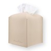 Caja de pañuelos de Cuero (Classic-Textured Beige, 1 Pack)
