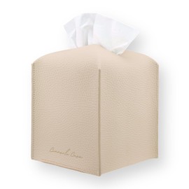 Caja de pañuelos de Cuero (Classic-Textured Beige, 1 Pack)