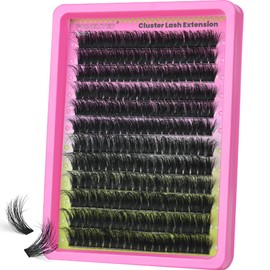 Fluffy Lash Clusters 16-18MM Cluster Lash Extensions 240pcs Volume Cluster Lashes Eyelash Extensions Lash Refill Pack D Curl Individual Lashes Thick Eyelash Clusters DIY at Home by FOINEMYED