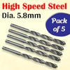 CUTHARD 5.8 mm, Pack of 5, HSS Jobber Drill, Straight