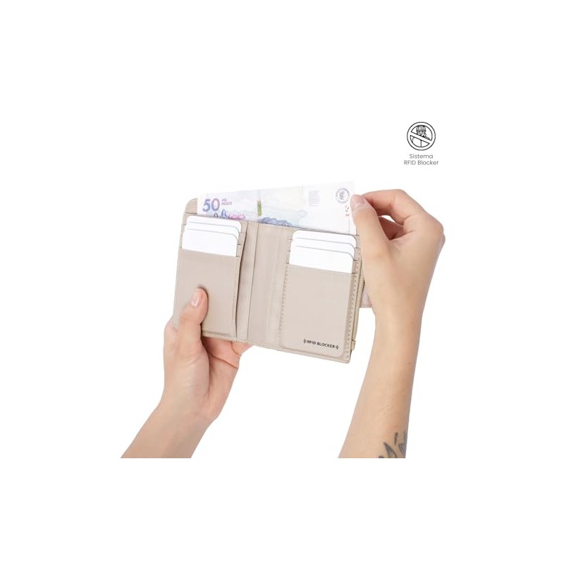 TOTTO Cartera de Dama - Mujer con sistema RFID Blocker