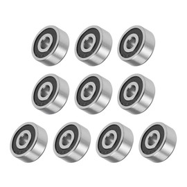 METALLIXITY Deep Groove Ball Bearings (623-2RS, 3mm x 10mm x 4mm) 10Pcs, Chromium Steel Double Sealed Industrial Bearings - for Industrial Micro Motor