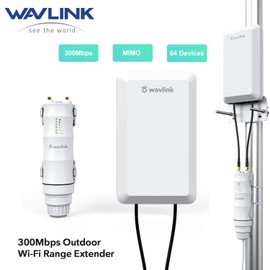WAVLINK Wireless 2.4GHz 300Mbps Long Range Outdoor AP/Repeater CPE Kit for PtP and PtMP
