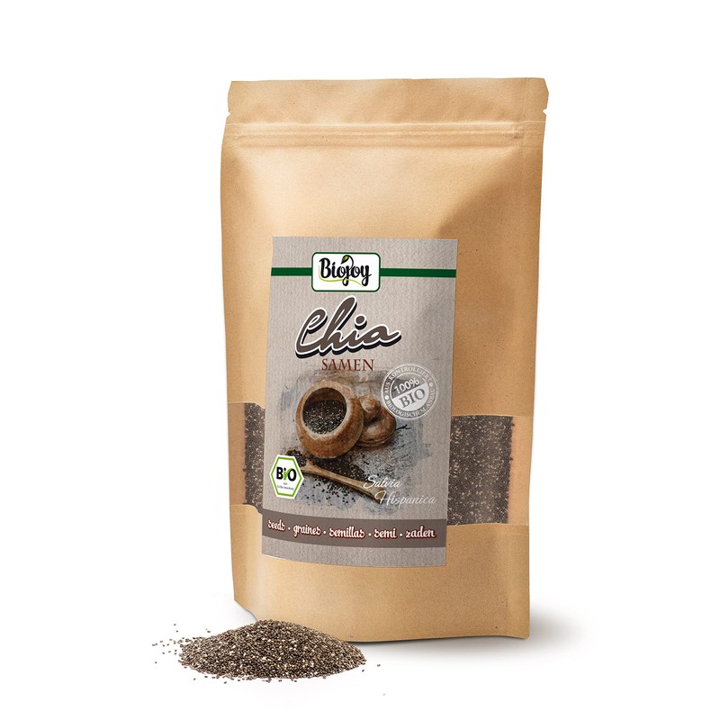 Biojoy Organic Chia Seeds, Black, Natural, (Salvia hispanica) (0.5 kg)