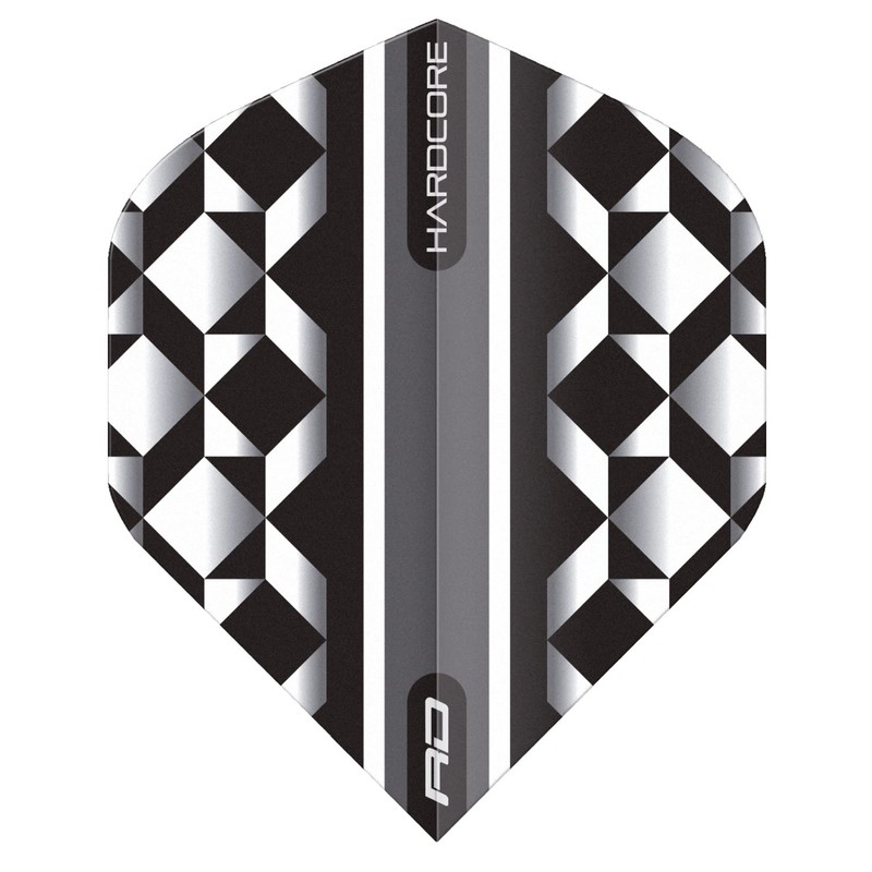 RED DRAGON Hardcore Radical White and Black Geometric Dart Flight