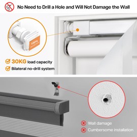 LazBlinds Cordless Zebra Blinds for Windows - Dual Layer Light Filtering & Blackout Roller Shades, Free-Stop Lift System, No Drill Easy Install, Day & Night Privacy with Valance, 20" W X 64" H, White