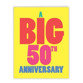 NobleWorks - Jumbo 50th Anniversary Card with Envelope (8.5 x 11 Inch) - Big Milestone Card for Wedding Anniversary, Married for 50 Years - Big 50 J3940MAG