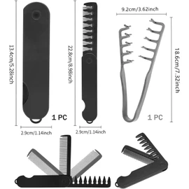 Peine Texturizante Plegable 2 en 1 para Cabello Rizado - Peine de Púas Anchas Voluminizador, Crea Rizos y Volumen, Uso Diario Profesional y Doméstico Unisex (Set de Peinado)