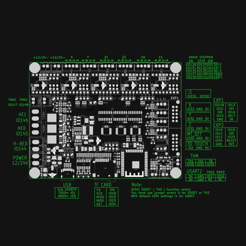 MKS TinyBee Control Board 3D Printer 32Bit Silent Board 3D