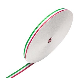 Green White Red Striped Grosgrain Ribbons 55 Yards - 3/8 Inch Double Face Design Green Red Stripes Polyester Fabric Ribbon for DIY Crafts, Gift Package Wrapping, Christmas Party Decoration