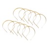 Flat Band Metal Headbands 7 mm Wide - 10 Pieces