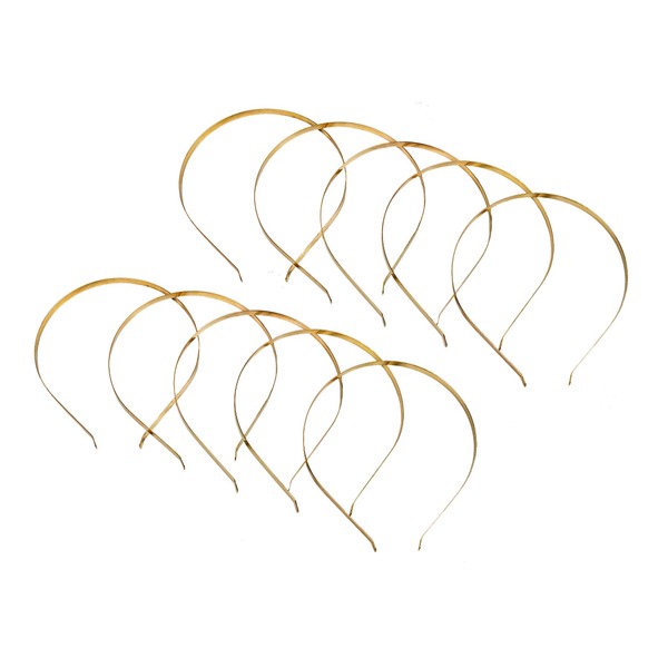 Flat Band Metal Headbands 7 mm Wide - 10 Pieces