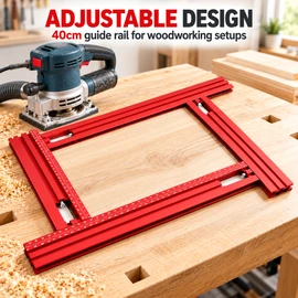 40cm Adjustable Guide Rail for Woodworking – Auxiliary Backing Bracket Set for Trimming, Milling, Grooving & Engraving