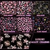 620pcs Mixed 3D Nail Charms Kit, 12pcs Luxury Metal Nail