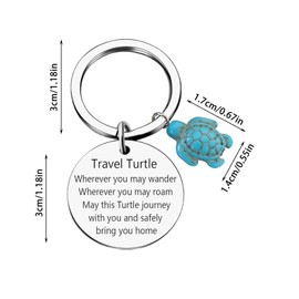 Ynkkvre Travel Turtle Keychain, Cute Turtle Keychain Keyring Pendants Good Luck Charm for Women Men - Key Rings Gift for Her Sister Best Friends Colleague Graduation Birthday