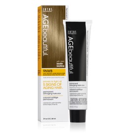 AGE beautiful Permanent Hair Color Dye Liqui Creme | 100% Gray Coverage | Anti-Aging Haircolor | Biotin for Thicker, Fuller Hair | Professional Salon Coloring | 9NWB Light Neutral Warm Beige Blonde