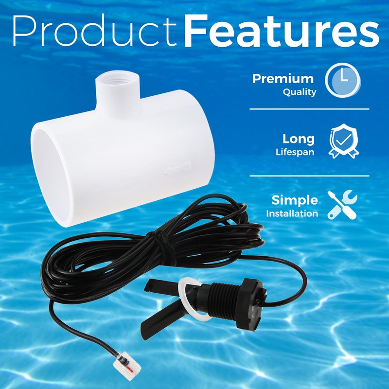 ETERMETA GLX-FLO-RP Flow Switch, Pool Flow Sensor Replacement for Hayward