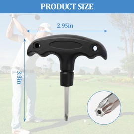 Amzlysdok Golf Torque Wrench Tool,Precision Stainless Steel Golf Driver Tool for Driver Adjustment,Club Driver Shaft Adapter Torque(T20,Black)