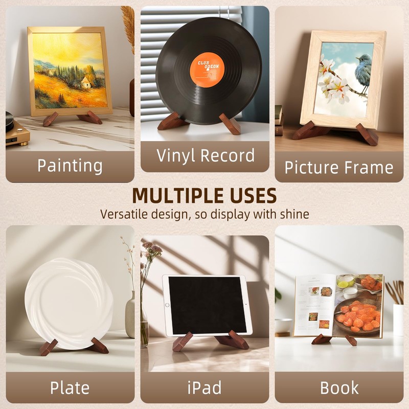 PUERSI Now Playing Vinyl Record Stand, Wooden Display Vinyl Holder
