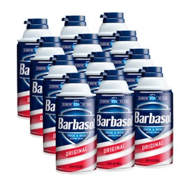 Barbasol Original Thick & Rich Shaving Cream | Shaving Foam for All Skin Types, Thick Instant Lather Protects Skin, Non-Greasy, USA Made, Fresh Scent, 10 OZ (Bulk Pack of 12)