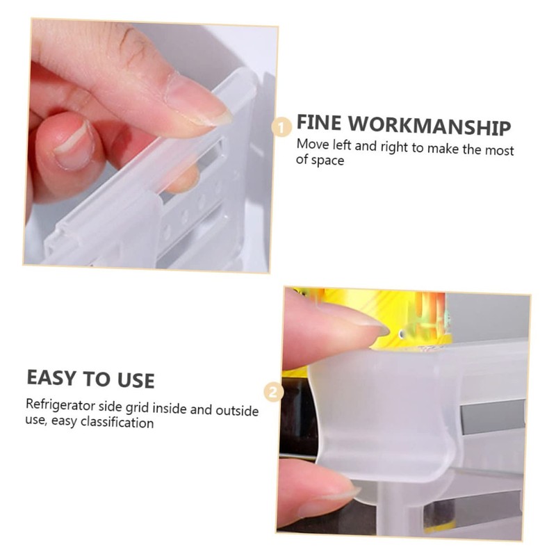 TEHAUX 8Pcs Refrigerator Dividers Transparent Separators for Fridge Side Door