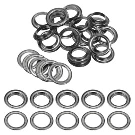 HARFINGTON 20 Sets Grommets Eyelets with Washers 1" Copper Grommet Tool Kit Fasteners Kit for Leather Canvas Fabric DIY Crafts, Black Nickel