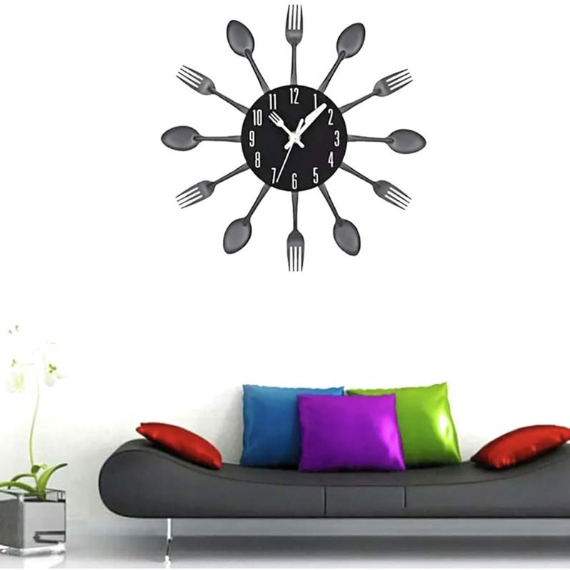 Metal Kitchen Wall Clock Spoon Fork Wall Clock Living Room