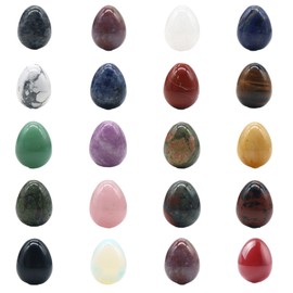 BOGEEL Pack of 20 Natural Mineral Stones Crystal Assortments Eggs Eggs Healing Crystals Set Gemstones Statue Home Decor Easter Eggs