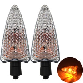 SPNUVR 2Pcs Motorcycle Turn Signal Light Front Or Rear Indicator Compatible With Triumph Tiger 800/XC Tiger 1050 Daytona 675/R 2009-2018 (Long handle and Clear)